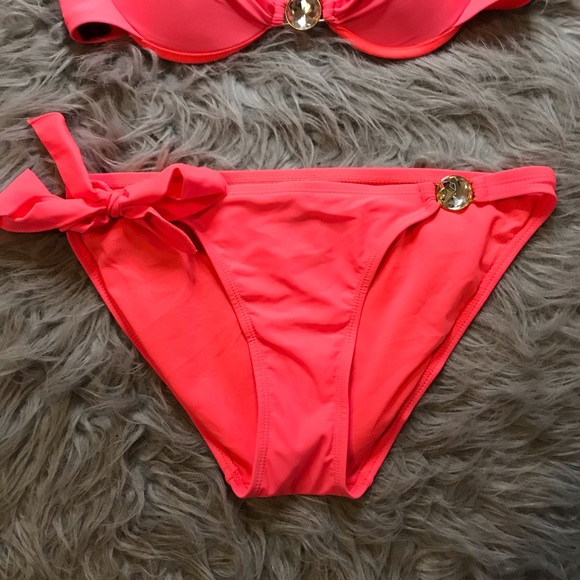 NWOT Pink Bikini with Jewels - Picture 3 of 8
